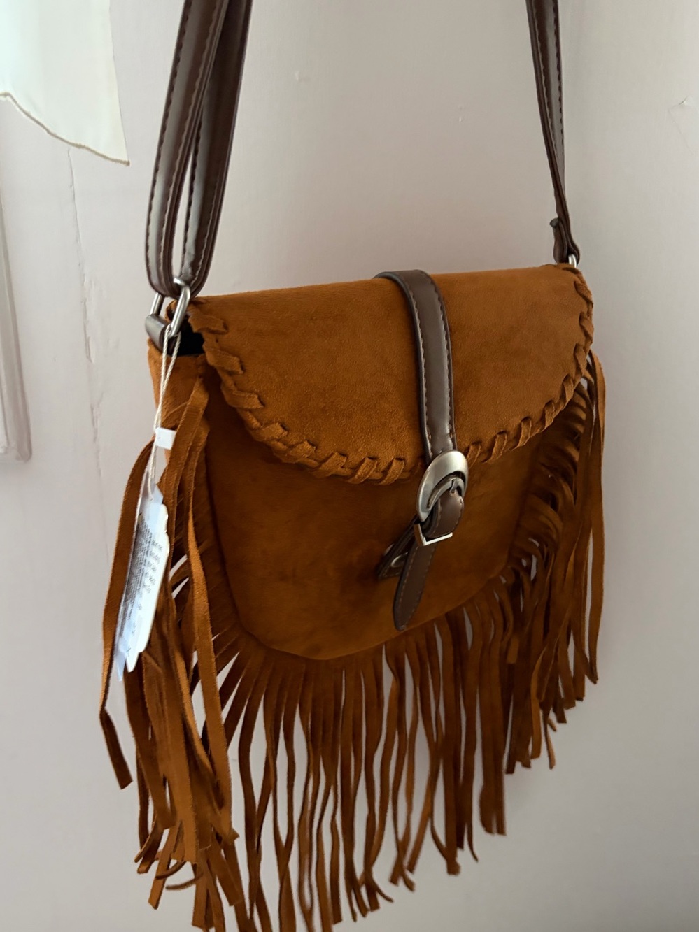 Retro Western Cowboy Bag Ethnic Style Wave Tassel Crossbody Bag New Fringe Trim